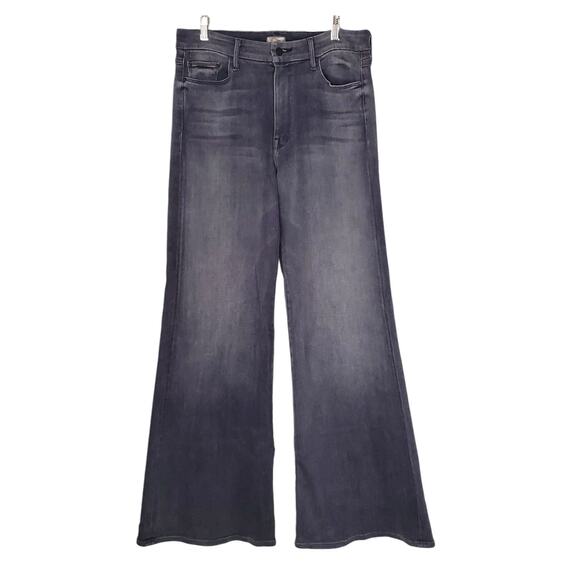 Mother The Roller Heel Flared Wide Leg Jeans X Marks The Spot Gray USA Size 30 - Picture 4 of 12